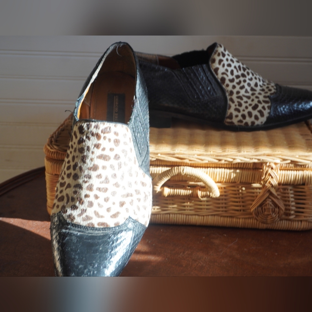 Giorgio Brutini Snake Skin Cowhide Loafers Vintage Size 10.5